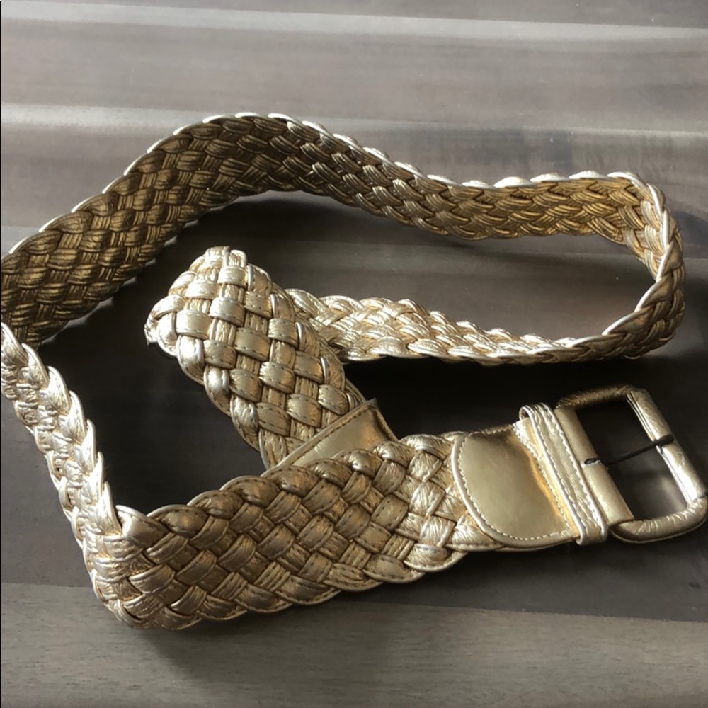 Metallic Gold Braided Women's Belt - Picture 3 of 5